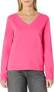 Amazon Essentials Womens 100% Cotton Regular-Fit Long-Sleeve V-Neck T-Shirt