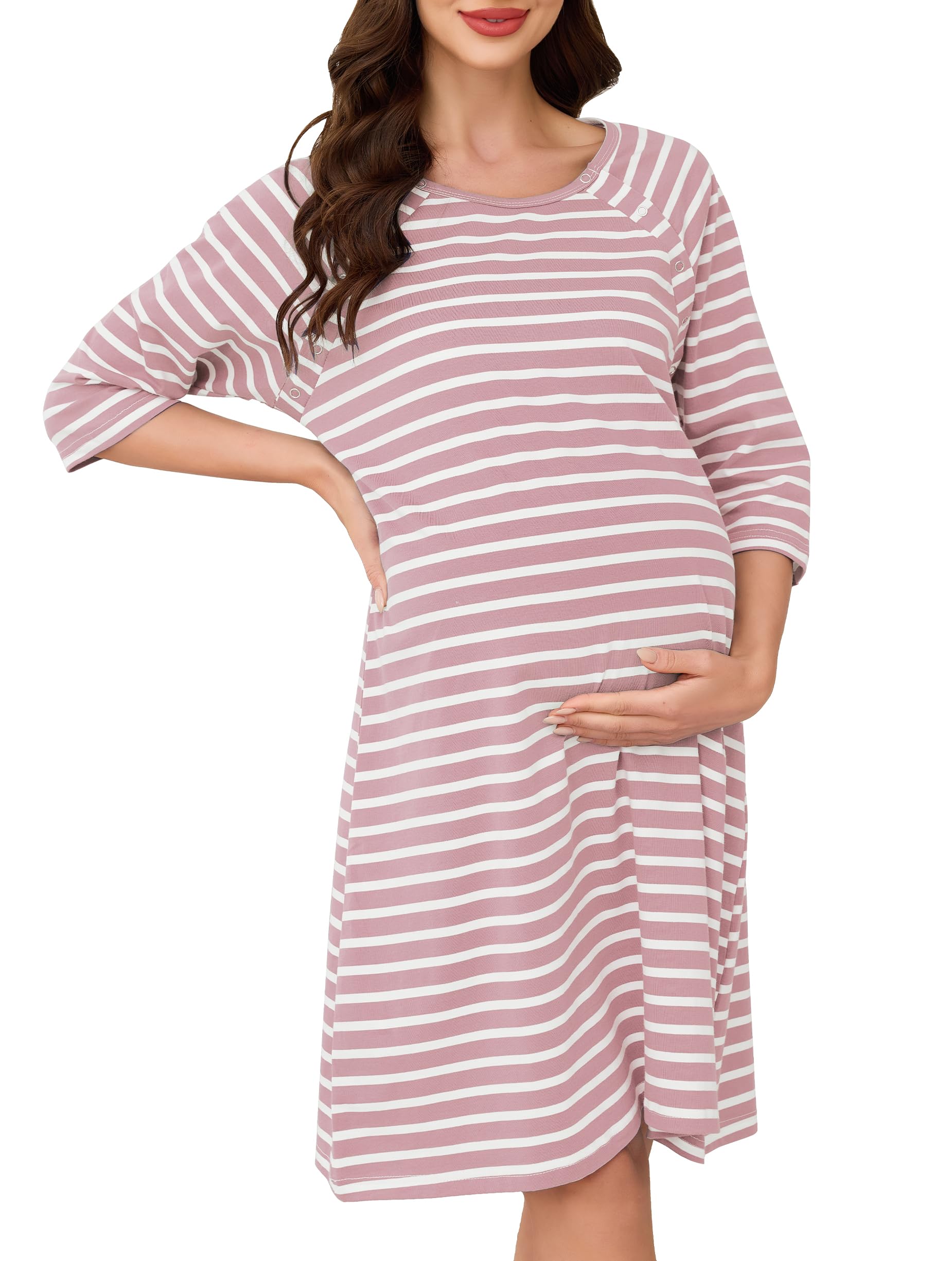 Vlazom Women 3 in 1 Cotton Nursing/Delivery/Labor/Maternity Nightgown S-XXL | Ha