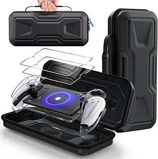 FYOUNG 3 in 1 Accessories Case Bundle for Playstation Portal | Carrying Case & Hard PC Clear Cover with Screen Protector, Protective Case & Hard Shell Travel Handbag for PS5 Portal