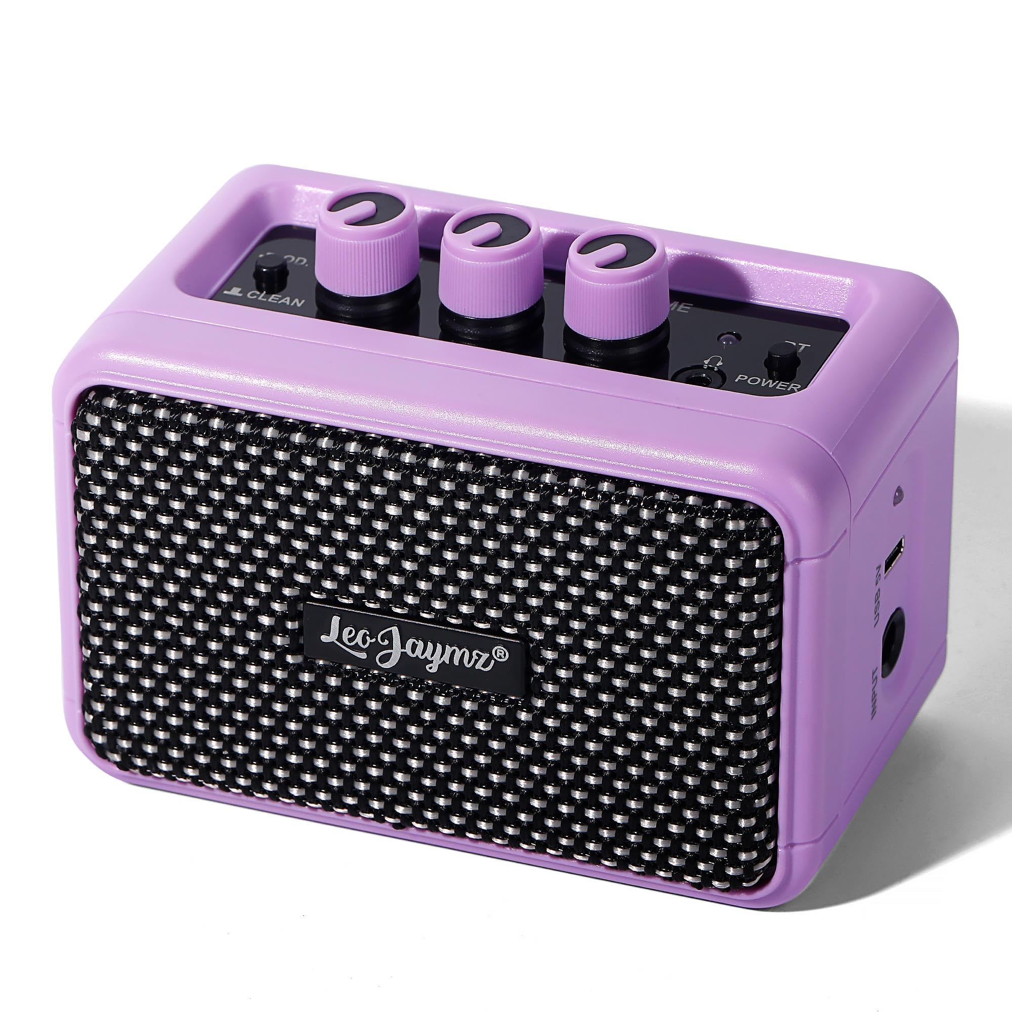 Leo Jaymz Mini Guitar Amplifier - 5W Dual Speaker BT Wireless Guitar Amp， Rechar
