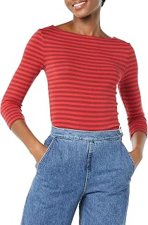 Amazon Essentials Womens 3/4 Sleeve Boatneck T-Shirt