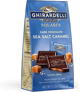GHIRARDELLI Sea Salt and Caramel Dark Chocolate Squares, 151-Gram Bag