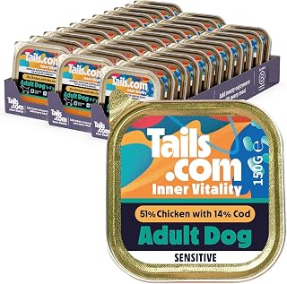 Tails.com • Wet Dog Food • 33x150g Sensitive Chicken & Cod • Adult