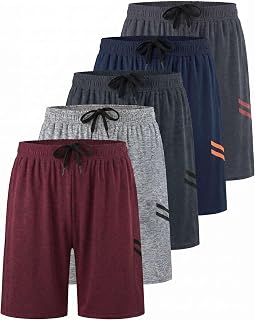5 Pack Boys' Dry Fit Shorts Basketball Athletic Soccer Kids Youth Teens Gym