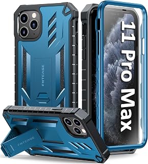 FNTCASE for iPhone 11 Pro Max Case with Built-in Screen Protector Blue