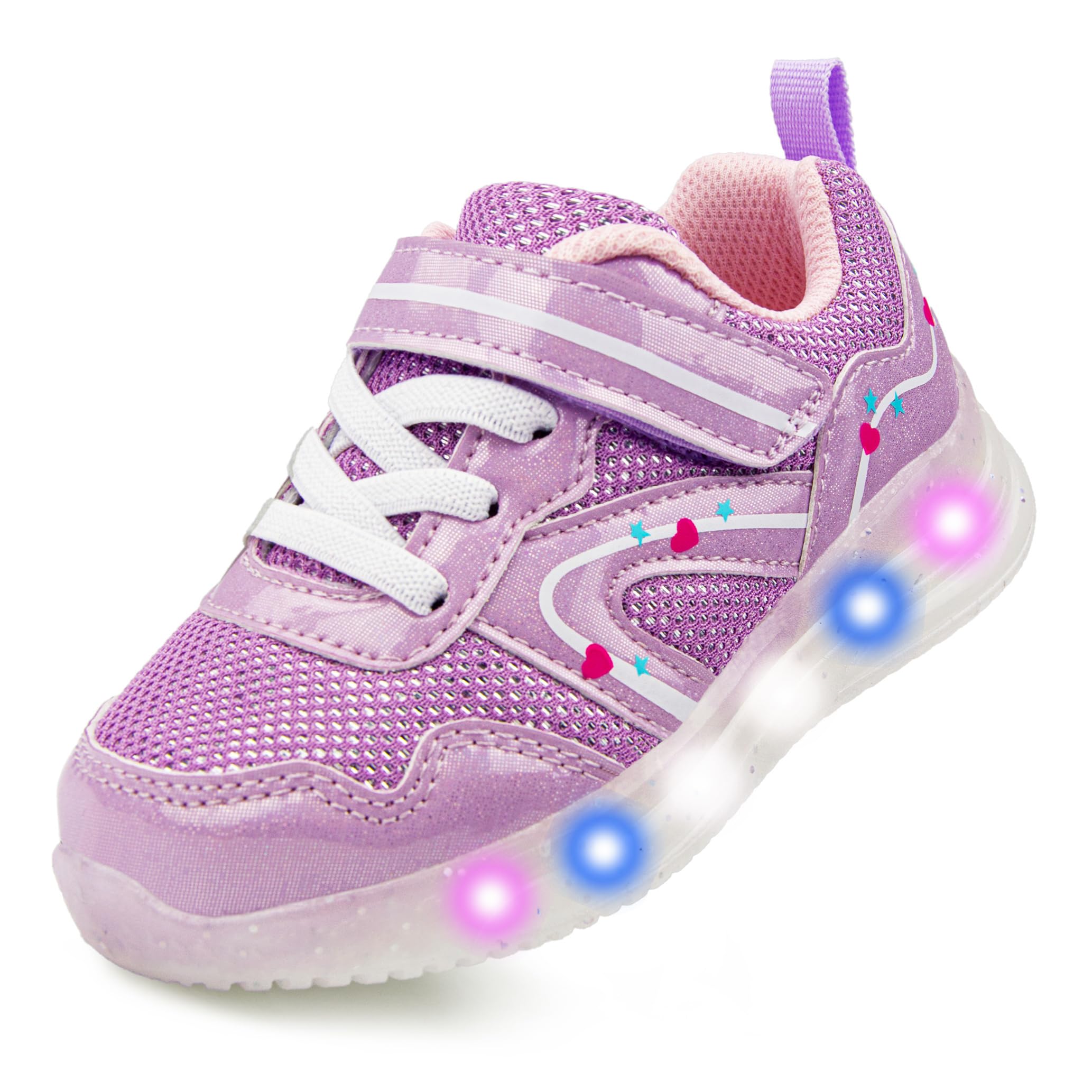 YESKIS Toddler Boys Girls Light Up Shoes LED Flashing Lightweight Mesh Breathabl