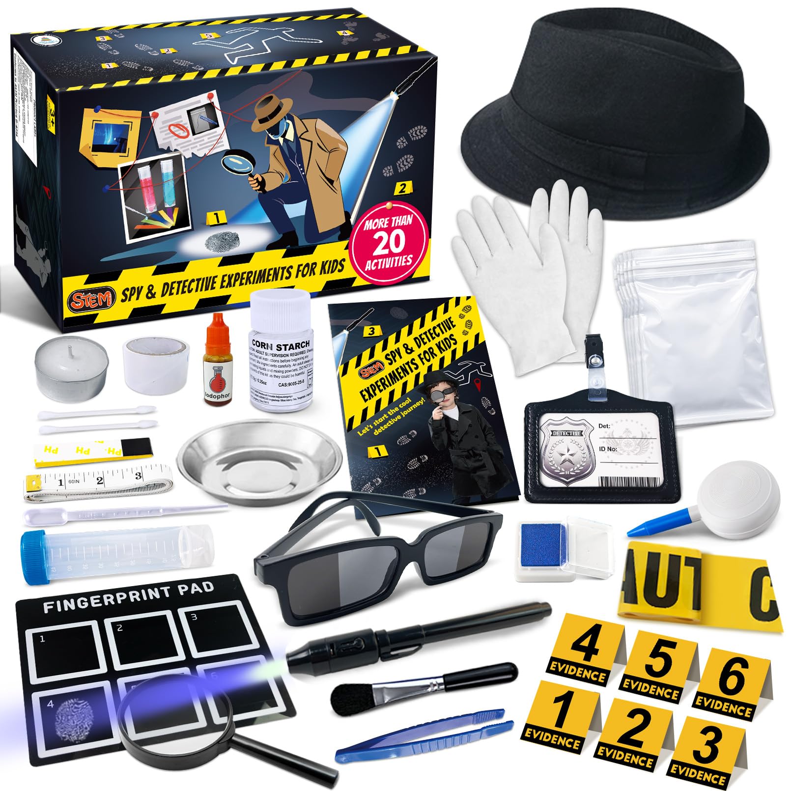 UNGLINGA Kids Spy Kit Detective Set Over 20 Activities - Fingerprint Toys | gift