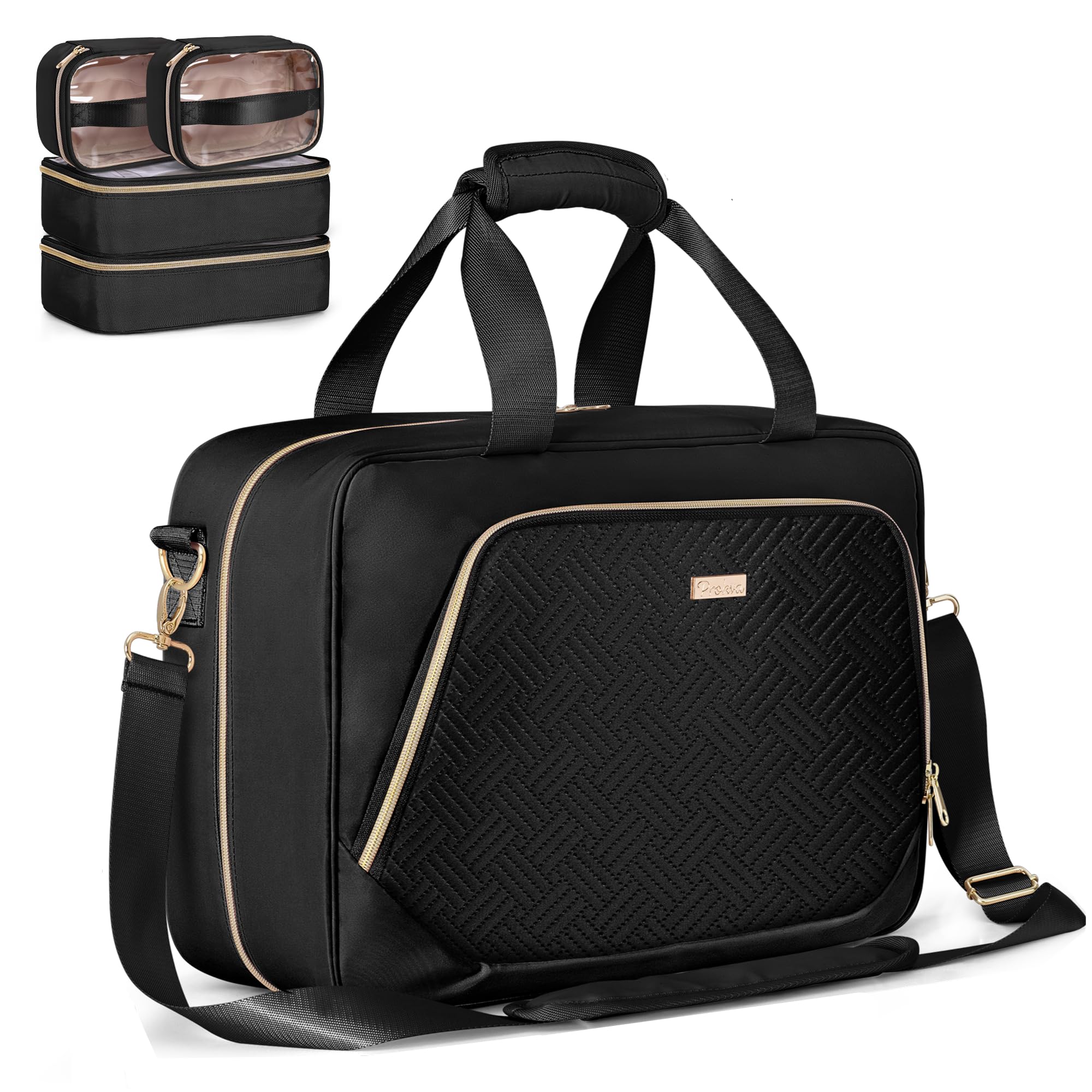 Extra Large Toiletry Bag for Women, Travel Makeup Organizer, Black