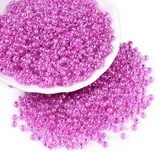100pcs/10g 6/0 Glass Seed Beads 4x3mm Tiny Round Crystal Spacer Beads for DIY Earrings Necklaces Bracelets Jewelry Making, Camellia