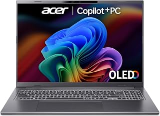 Acer Aspire 16 AI A16-52M Laptop: Ultra 5, 16GB, 512GB | 16 inch WUXGA+ OLED, Intel Core Ultra 5 226V, 16GB, 1TB SSD, CoPilot+ PC, Integrated Graphics, Windows 11, Charger included