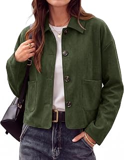 PRETTYGARDEN Giacca corta da donna 2026 in finta pelle scamosciata casual leggera autunno cappotti alla moda capispalla vestiti alla moda