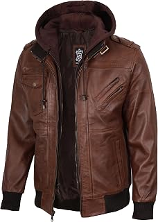 fjackets Mens Genuine Lambskin Quilted Cafe Racer Jacket Classic Motorcycle Jacket with Zipper