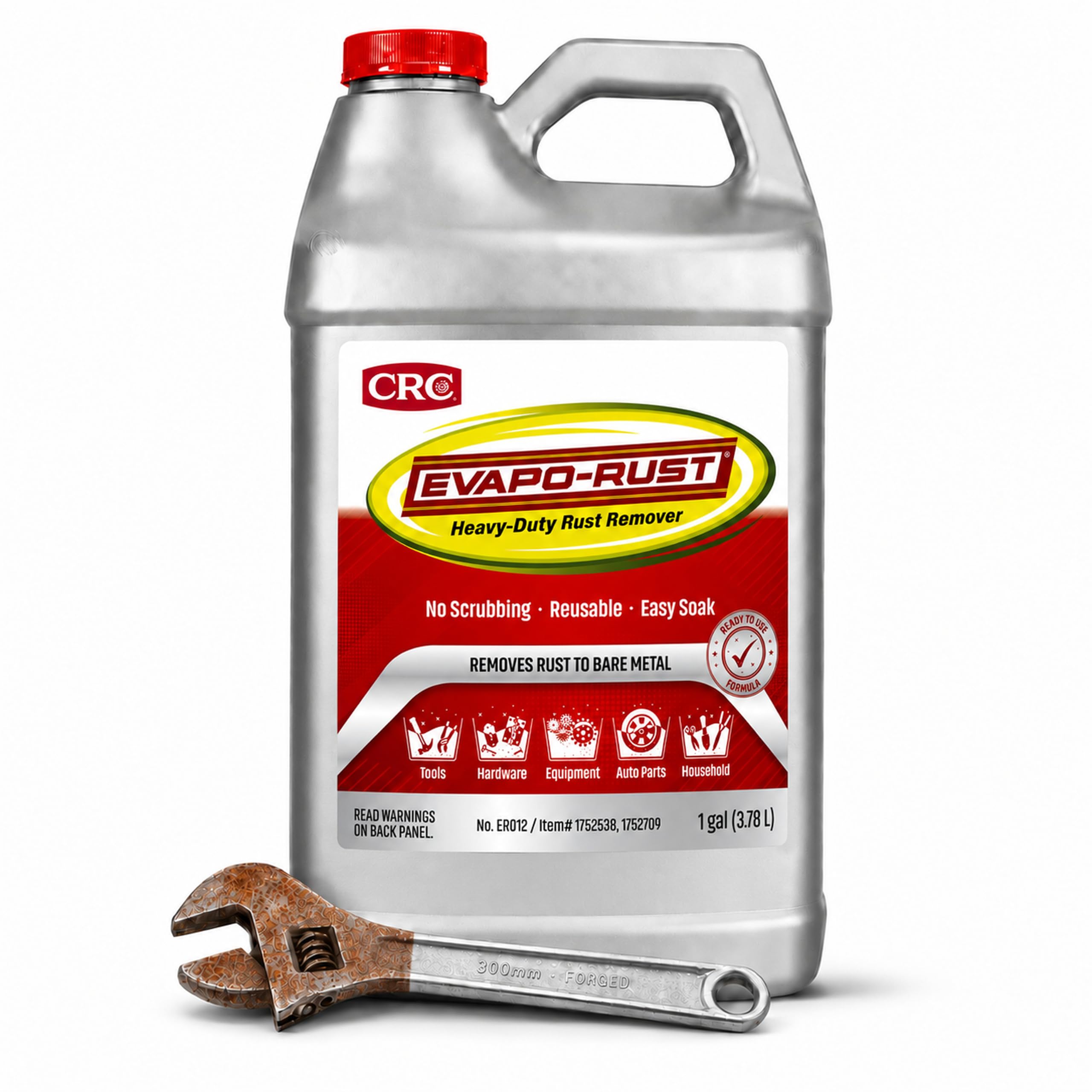 CRC Evapo-Rust Heavy Duty Rust Remover, 1 Gallon Bottle | Reusable Water-Based R
