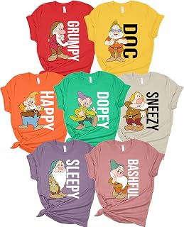 Seven Dwarfs Shirts Matching Halloween Group 7 Dwarfs Shirts for Family