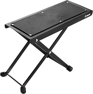 Adam Hall SGS 017 Guitar Foot Rest | Non-slip rubber pad, 4 locking steps, metal, black