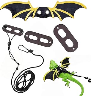 3 Pack Bearded Dragon Leash,Reptile Harness with Wings, Adjustable Lizard Leash, Soft PU Leather Wing Vest for Lizard, Gecko, Small Reptiles – Safety Walking Leash Set for Baby to Juvenile (S,M,L)