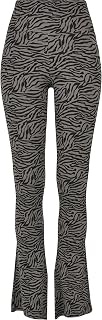Urban Classics Women's High Waist Zebra Boot Cut Leggings