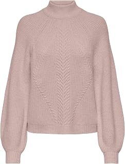 ONLY Onlkatia LS Detail Highneck CC Knt Maglione Lavorato a Maglia Donna