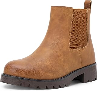 Women's Chelsea Ankle Boots Pull-On Low Heel Booties 9607