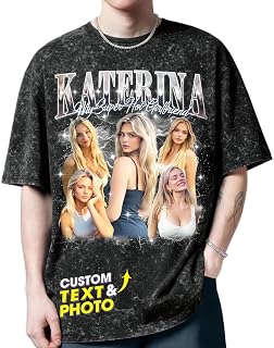 H-DEWALL Customized T Shirts Personalized Gifts for Boyfriend Gift Ideas Custom Bootleg Birthday Gifts for Men Graphic Tees