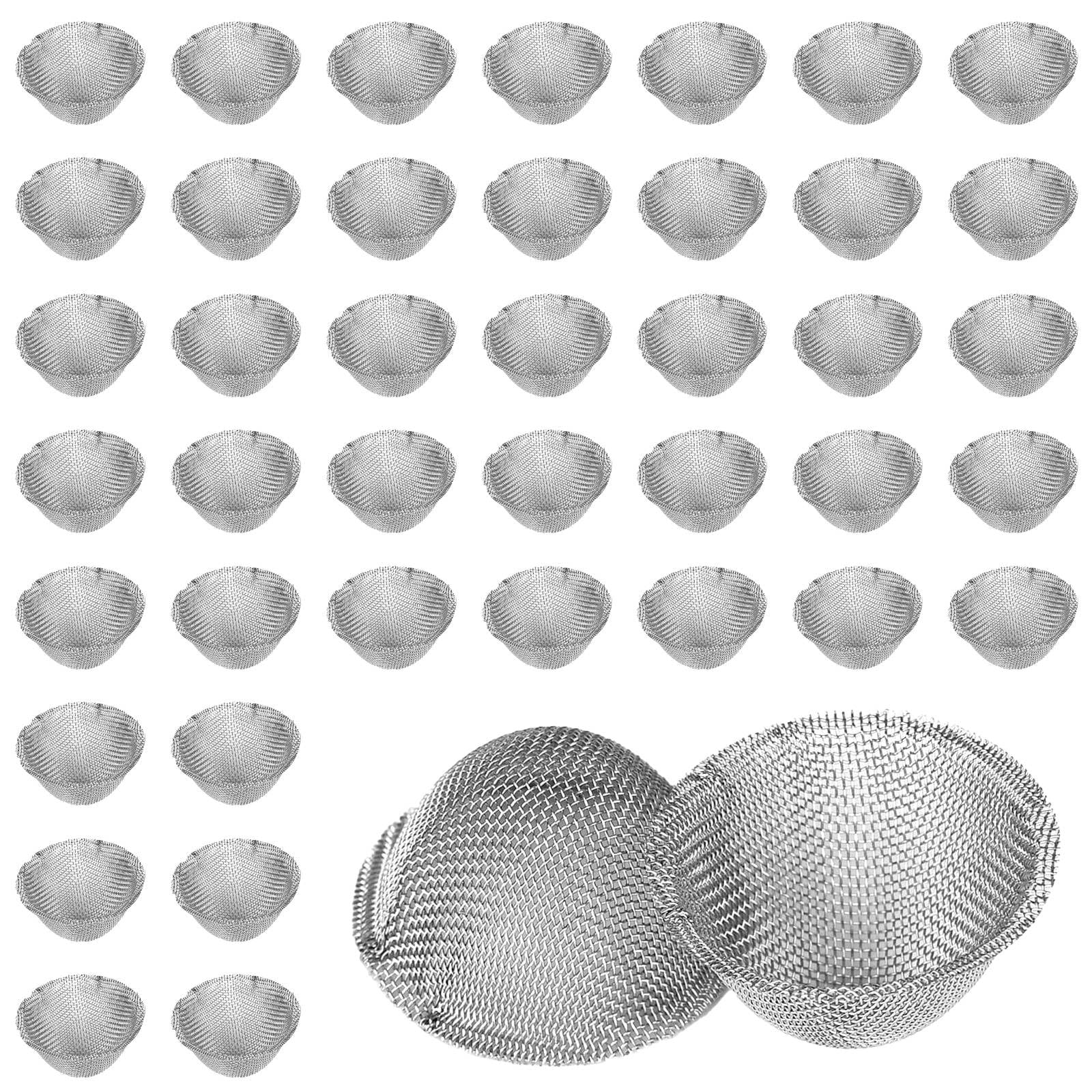 50Pcs Tapered Mesh Filters, Stainless Steel 19mm Tapered Pipe Filter (Silver)