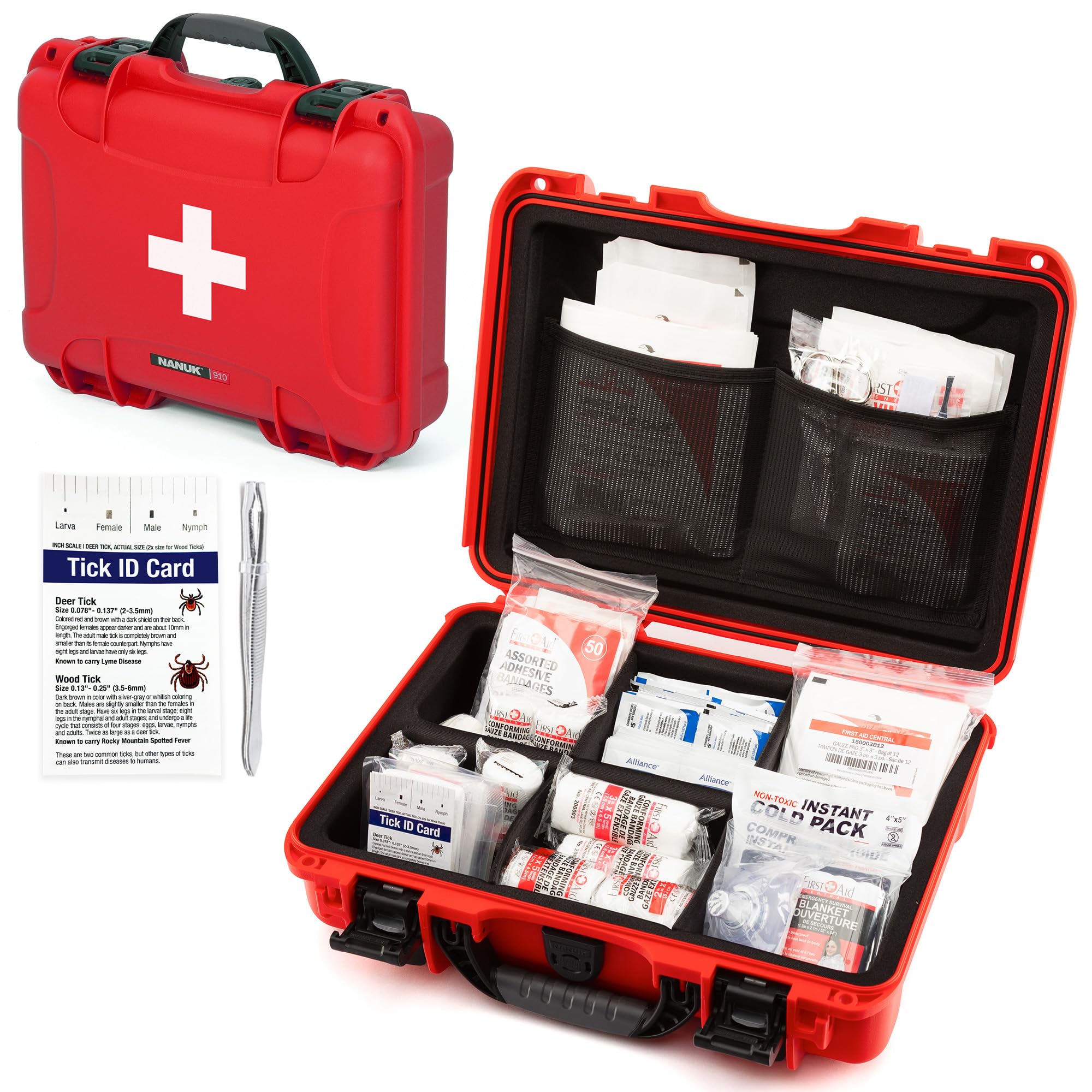 NANUK 910 Waterproof First Aid Kit 146pcs – Durable, Pre-Stocked First Aid Emerg