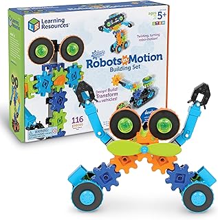 Learning Resources Gears Robots in Motion | Kids Construction Toys, STEM Toys for 5 Year Old, Robot Toy for Kids, Robot Building Kit, Engineering Building Sets