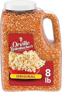 Orville Redenbacher's Gourmet Popcorn Kernels, Original Yellow, 8 lb. | 4g fiber per serving; yellow kernels; use your hot air popper, stovetop popcorn maker, or popcorn machine; bulk pantry staple
