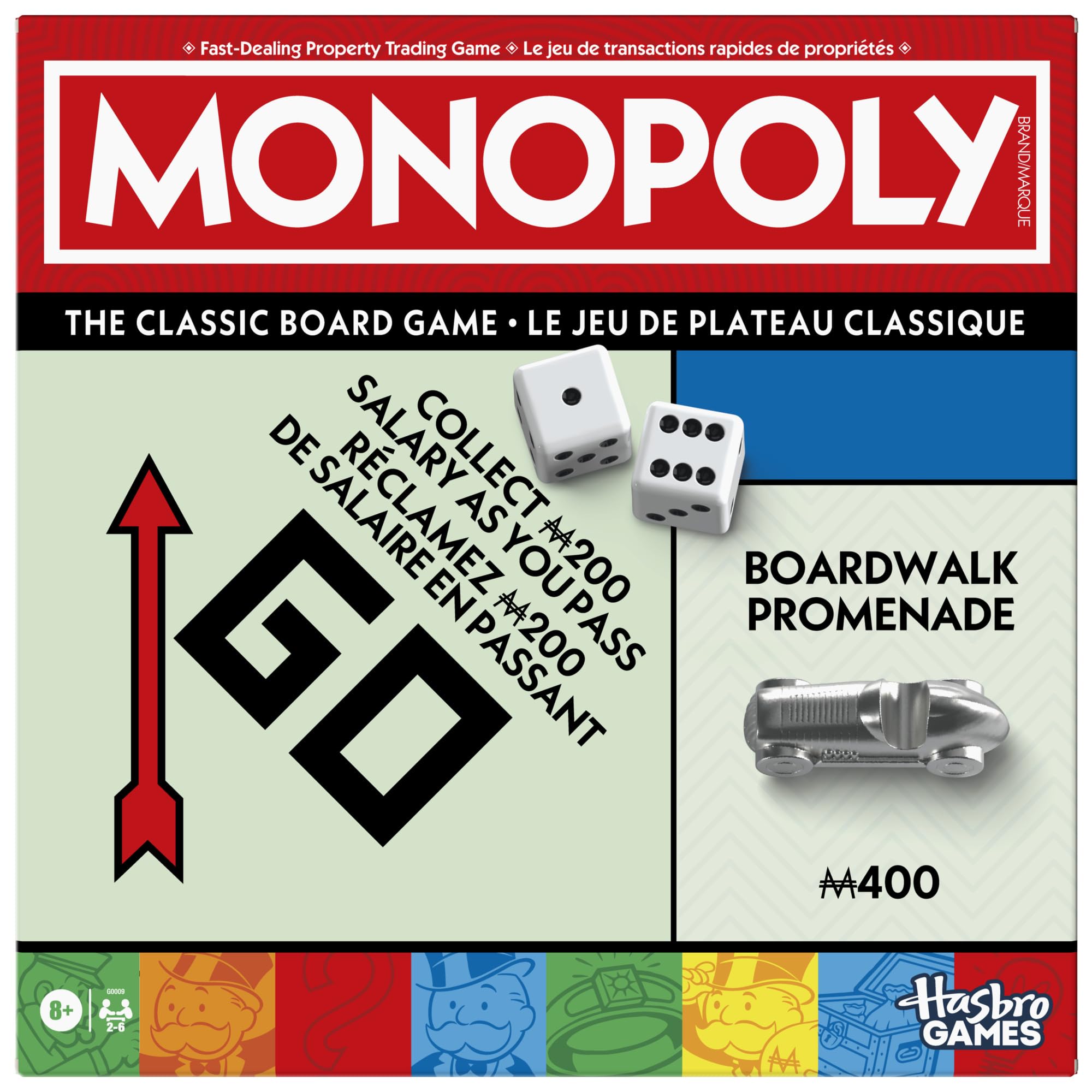 Monopoly Board Game | Classic Game with Storage Tray and Larger Tokens | Ages 8+