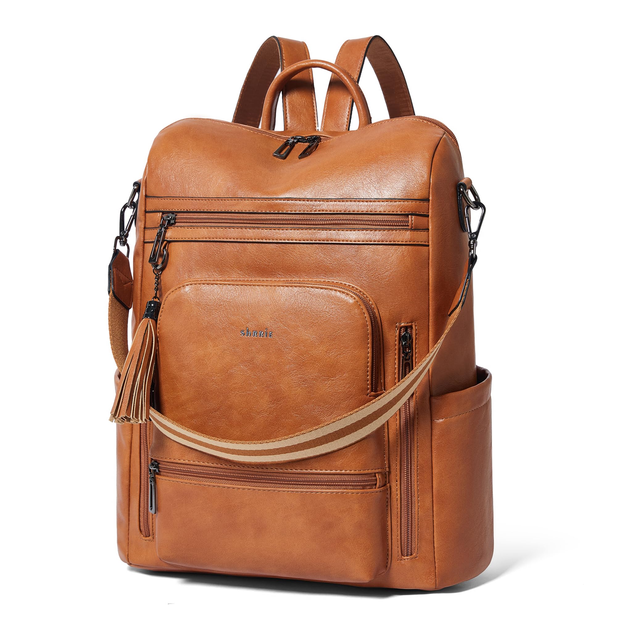 Shrrie Women's 15.6 Inch Vegan Leather Laptop Backpack