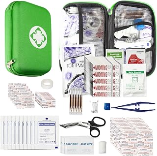 First Aid Kit 277PCS Car Home Camping Essentials Green Emergency Kit | School Supplies,Dorm Room Essentials,Survival Kit,Travel Essentials,Outdoor Adventure,Office Hiking Portable,Refill Supplies