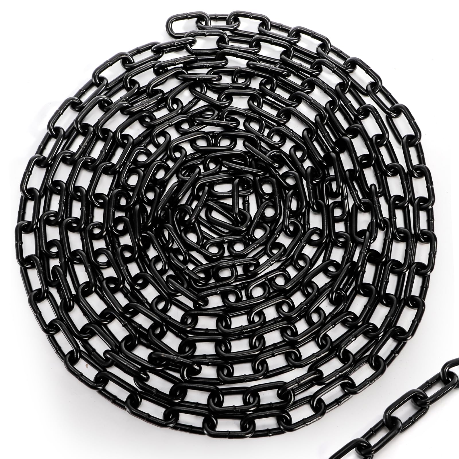 Cididu Long Black Chain Link 1/4" x 19.7 Ft, Heavy Duty Metal Porch Swing Chain 