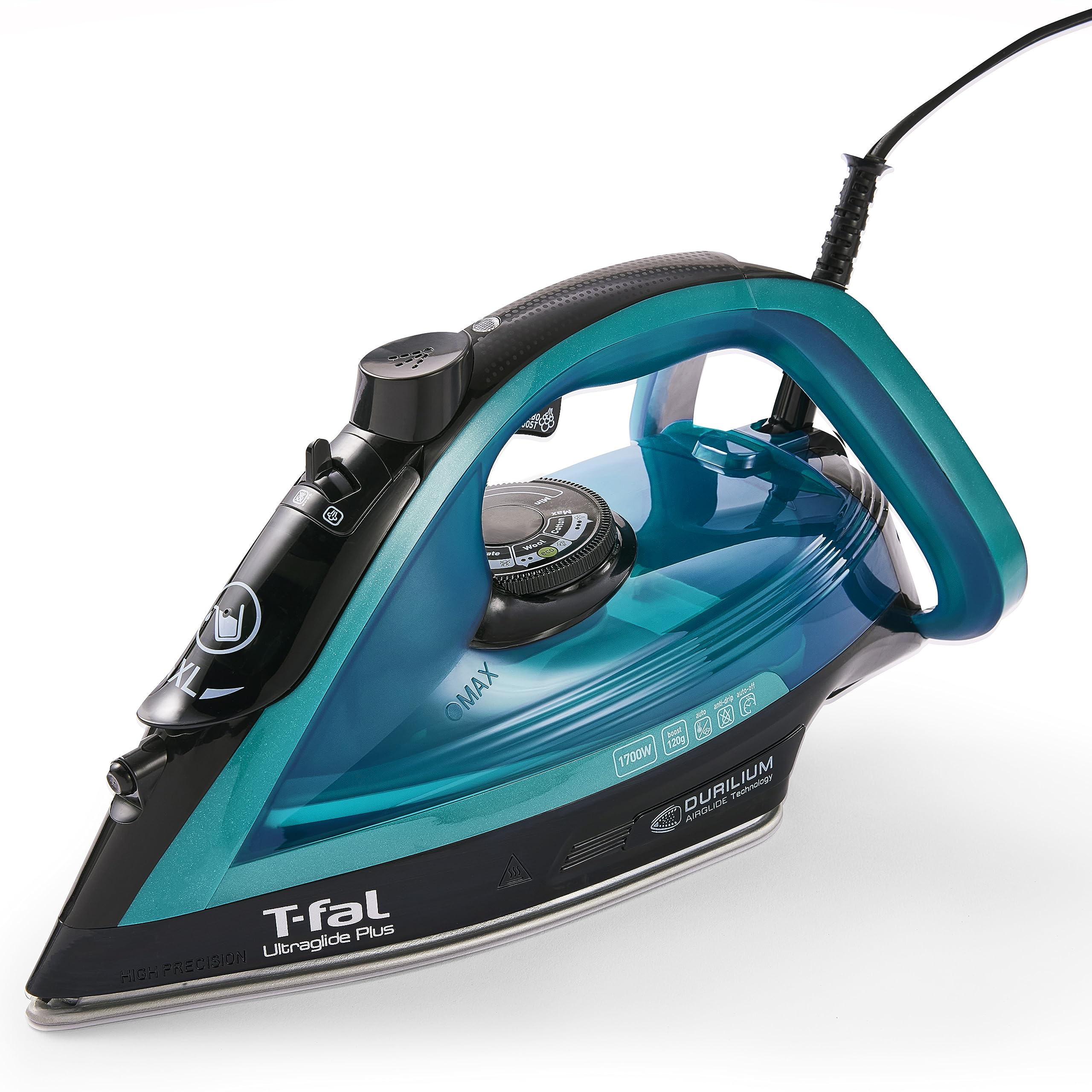 T-Fal Ultraglide Steam Iron for Clothes Durilium Soleplate, Precision Tip | Anti