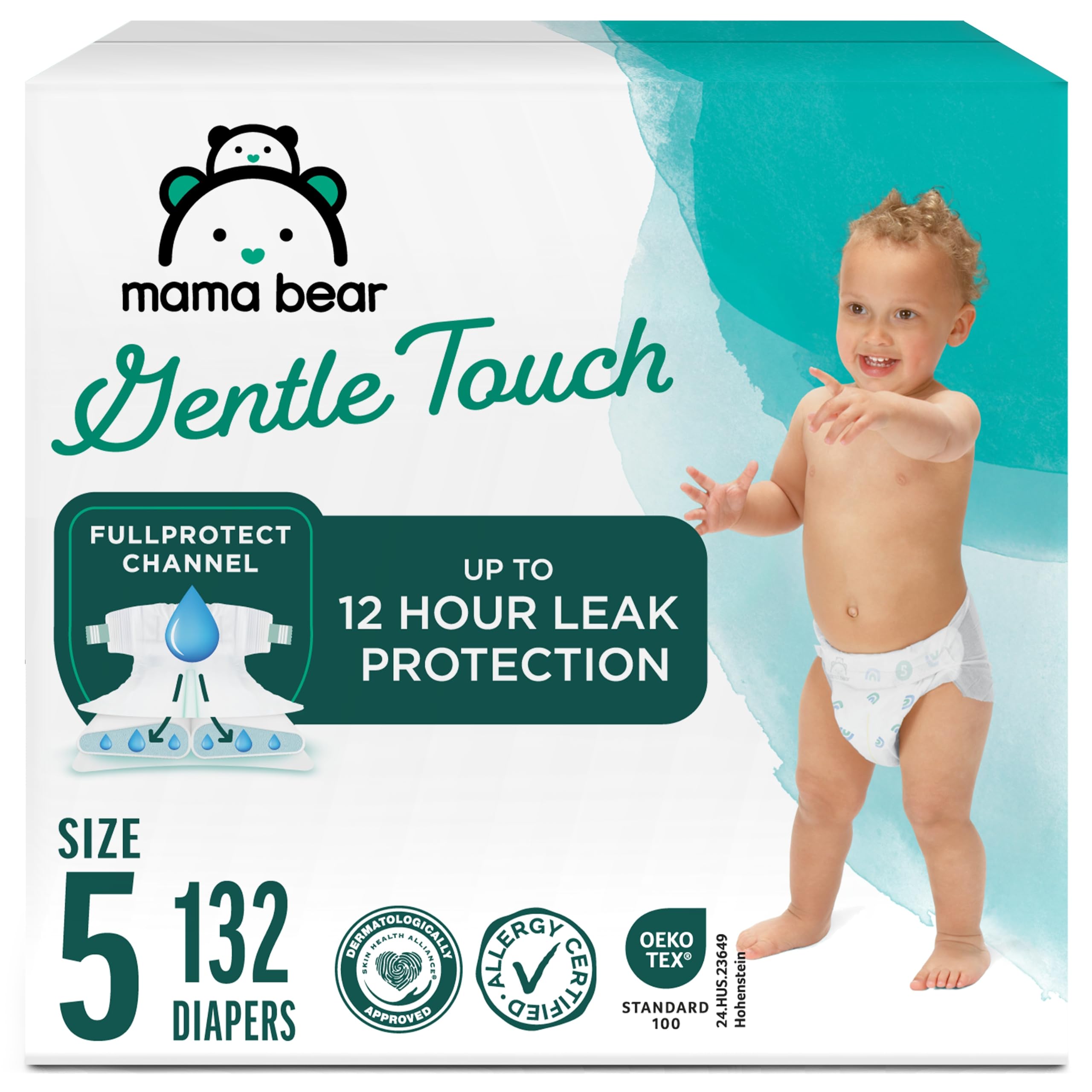 Amazon Brand - Mama Bear Gentle Touch Baby Diapers, Size 5, 27+ lb, Leak Protect