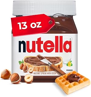 Nutella Creamy Hazelnut Spread with Cocoa, 13 oz | Nutella spread is a breakfast favorite for toast and pancakes, on desserts and with snacks
