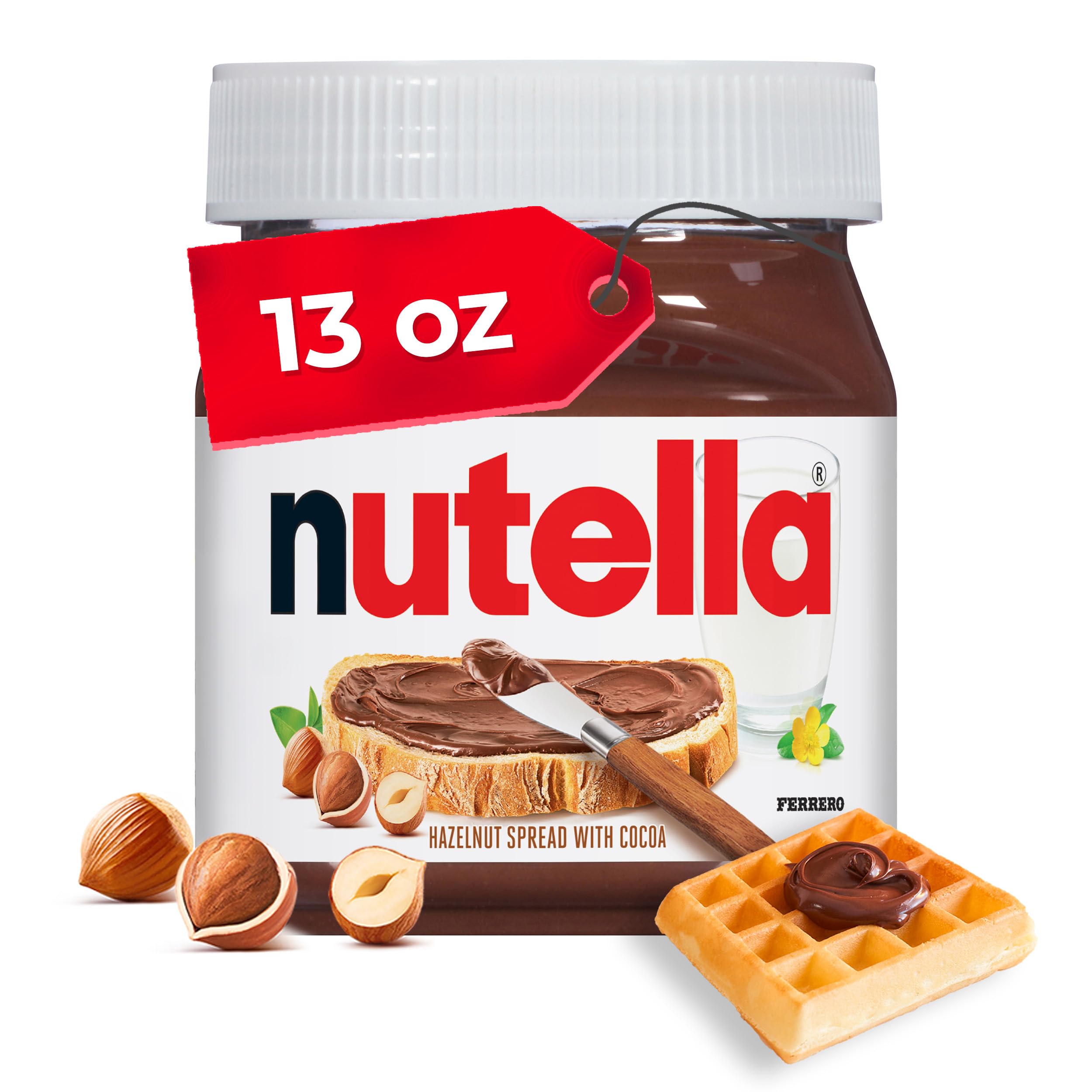 Nutella Creamy Hazelnut Spread with Cocoa, 13 oz | Nutella spread is a breakfast