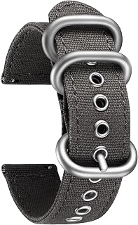 BINLUN Canvas Watch Strap for Men Women 18mm 20mm 22mm 24mm Fabric Watch Strap for Smartwatch Smart Watch Canvas Quick Release Replacement Strap 8 Colors