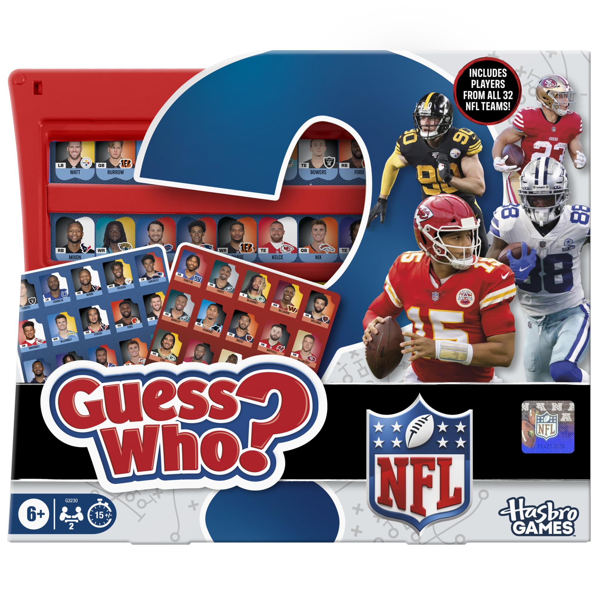 Guess Who? NFL Edition Board Game | Officially Licensed NFL Game for Kids and Fa