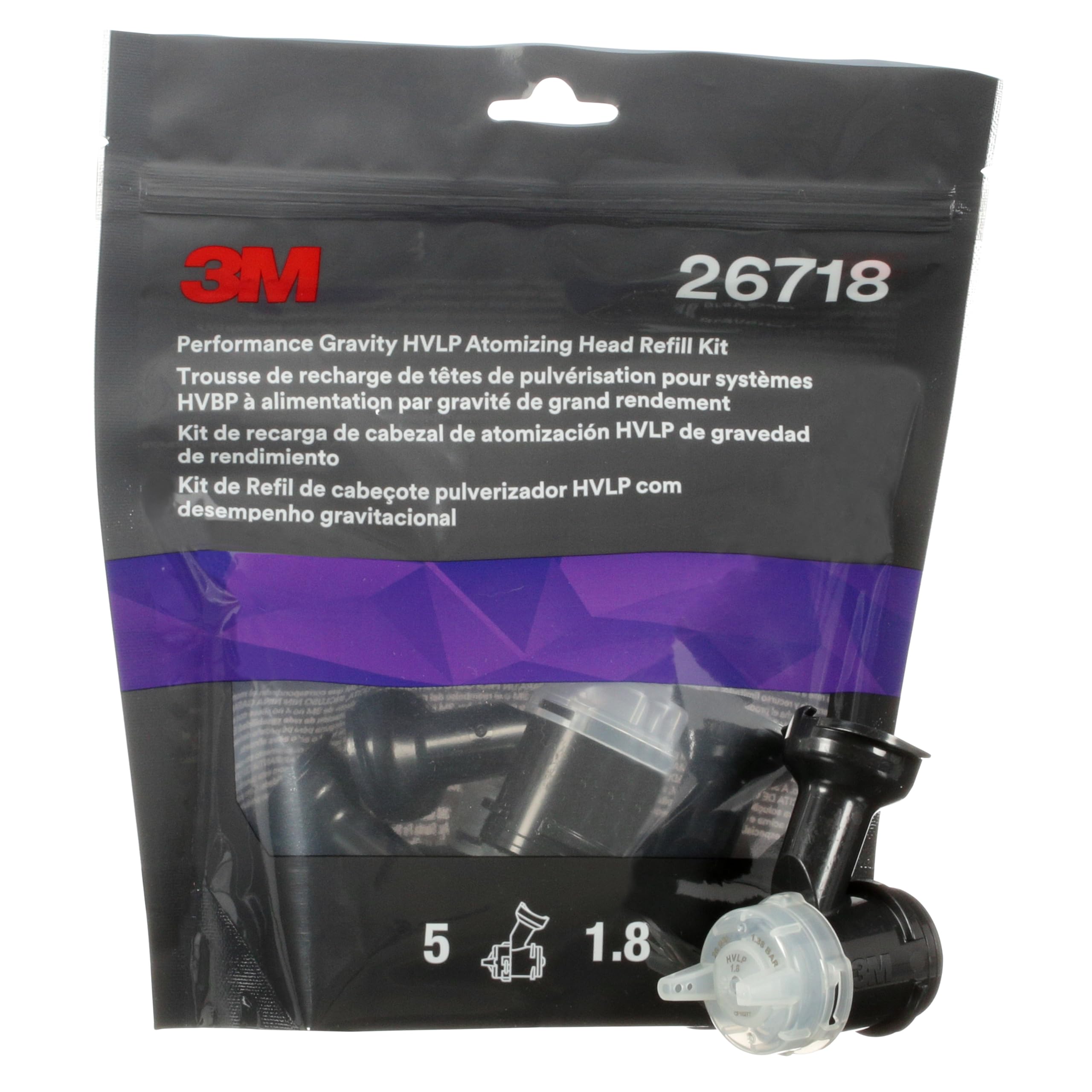 3M Performance Gravity HVLP Atomizing Head Refill Kit, 26718 | Clear; 1.8; for u