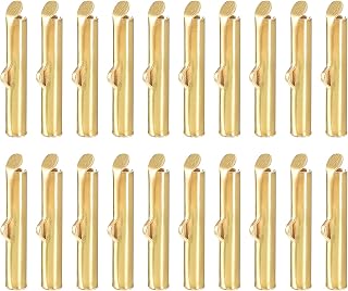 100pcs 20mm Slider End Crimp End for 20mm Tube Beads DIY Craft Light Gold