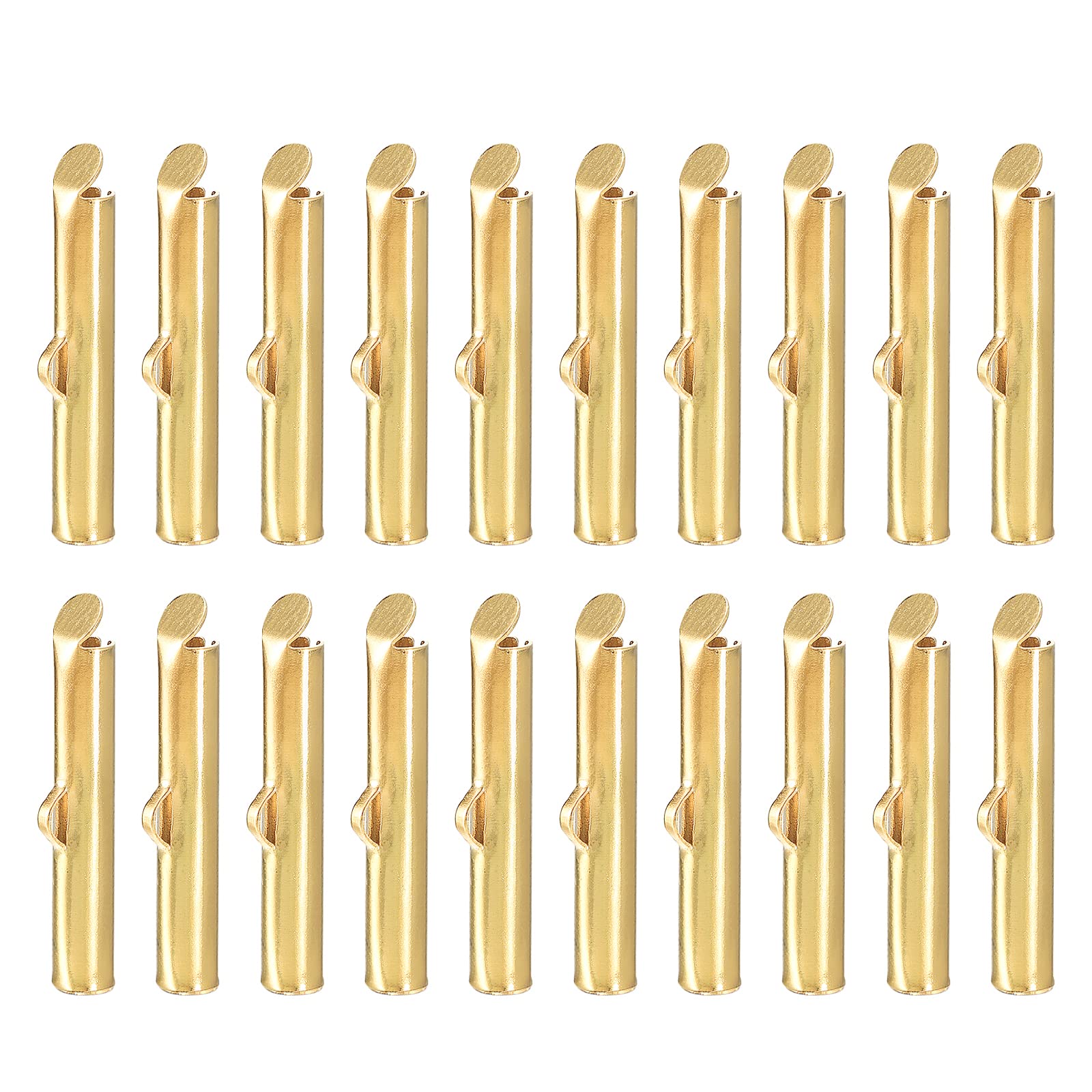 100pcs 20mm Slider End Crimp End for 20mm Tube Beads DIY Craft Light Gold