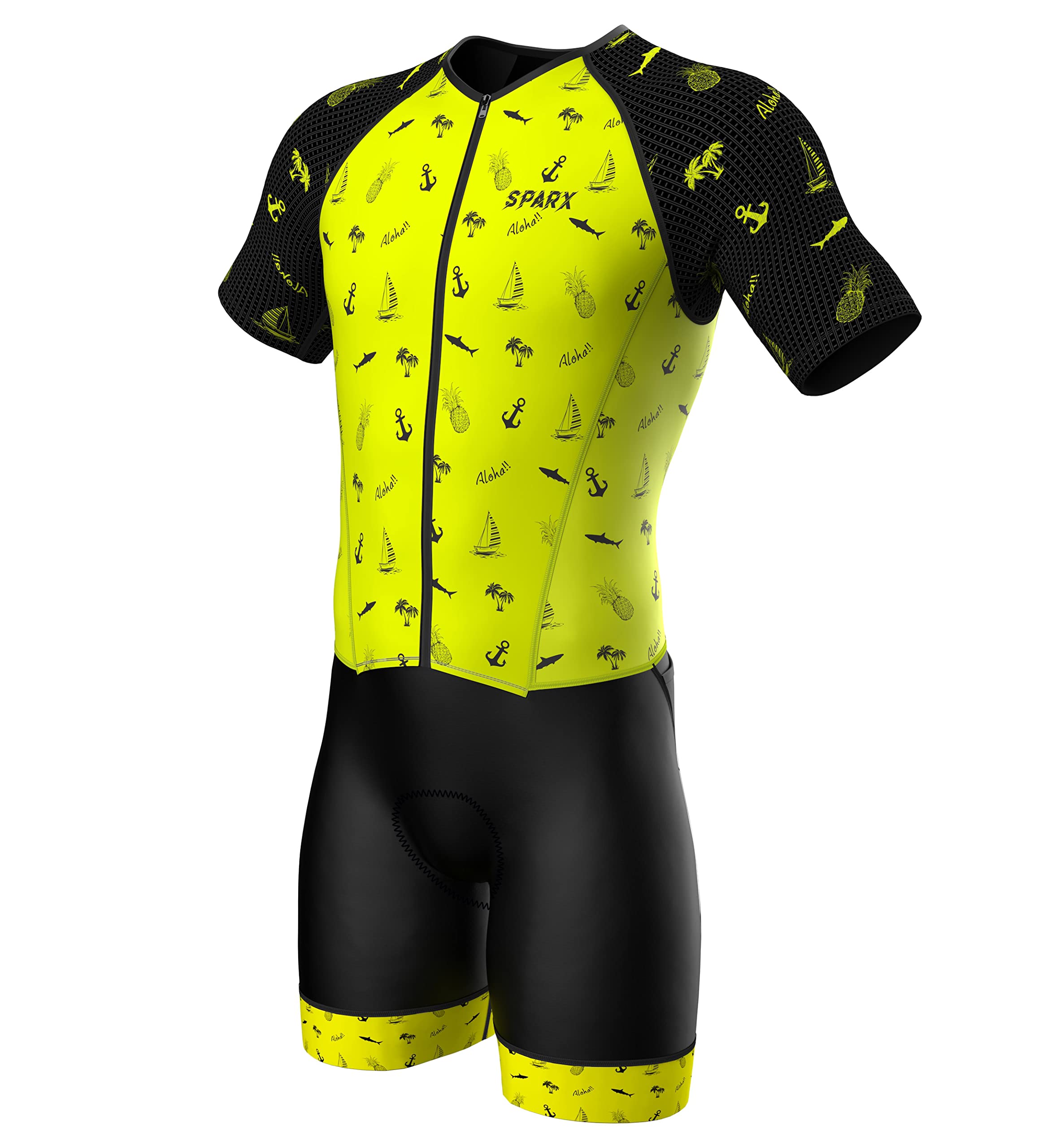 Sparx Mens Elite Aerosuit Triathlon Suit Mens Short Sleeve Tri Suit Skinsuit