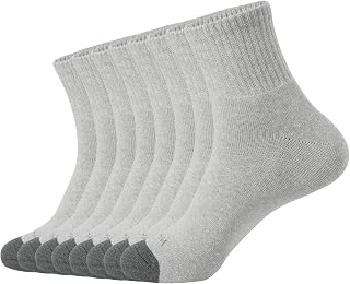 WANDER Men's Athletic Ankle Socks 3/8 Pairs Thick Cushion Running Socks for Men&Women Cotton Socks 6-9/9-12/12-15