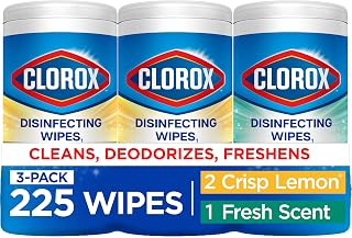 Clorox Disinfecting Wipes Cleaning Variety Pack, 75 Count, 3 Pack | Cleans, Deodorizes and Freshens, Kills 99.9 Percent of Viruses and Bacteria, Bleach Free, Crisp Lemon and Fresh Scent