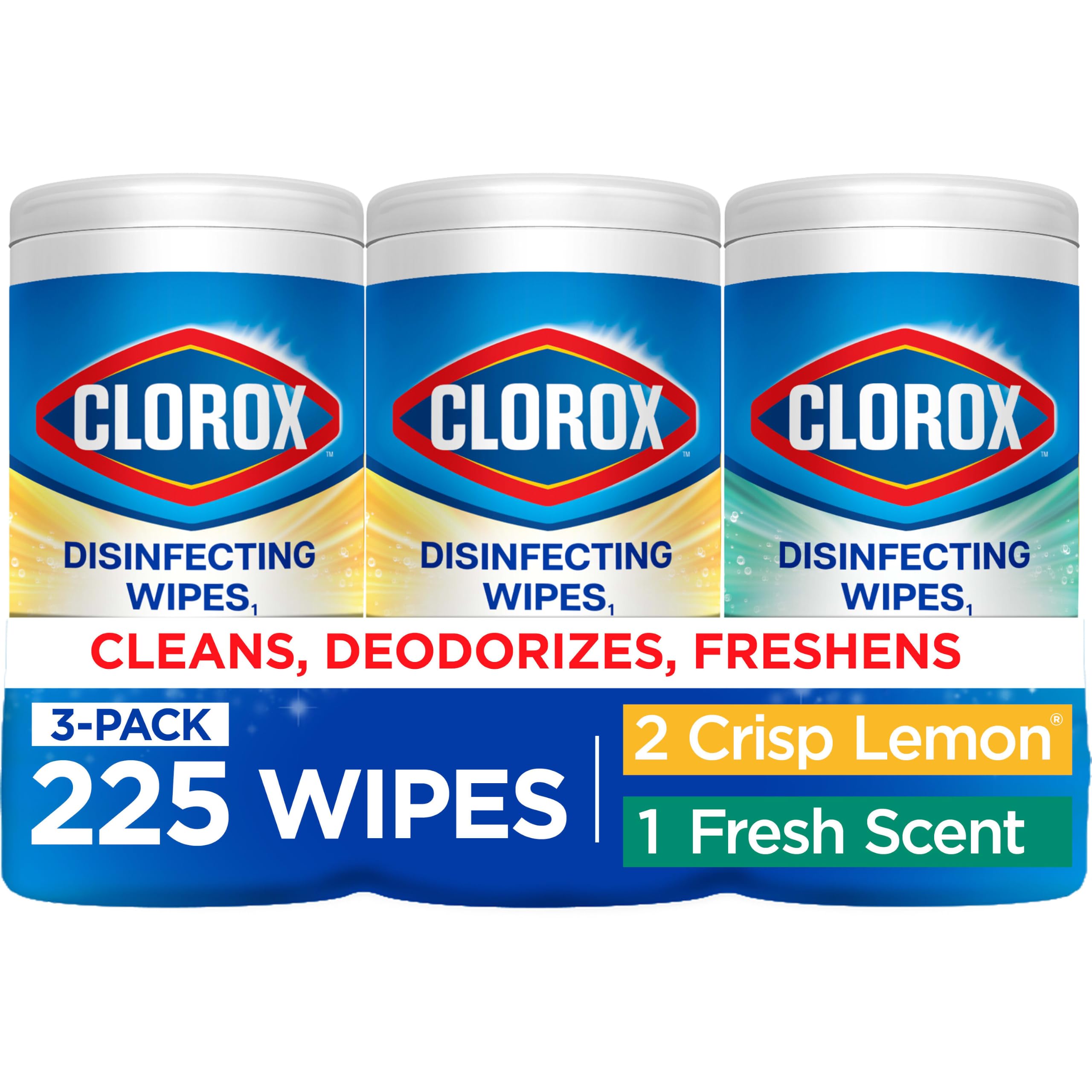 Clorox Disinfecting Wipes Cleaning Variety Pack, 75 Count, 3 Pack | Cleans, Deod