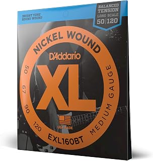 D'Addario Balanced Tension Bass Strings EXL160BT, 50-120, Medium | Balanced Tension bass strings deliver even feel, nickel wound punch, stable tuning and reliable D'Addario tone.