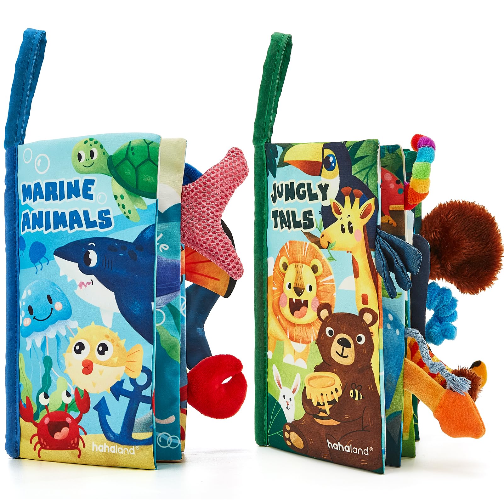 hahaland Crinkle Books for Babies 2-Pack - 2 3 4 Month Baby Toys 0-6 Months | So