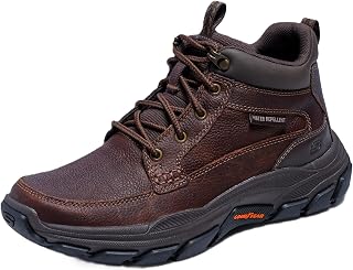 Skechers Men's Respected Boswell Boot | Casual, Relaxed Fit, Air-Cooled Memory Foam, Goga Mat Arch, Water-Repellent