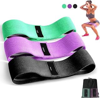 Elastic Fitness Bands, Fabric Fitness Bands with 3 Resistance Levels, Non-Slip Fitness Bands for Buttock Exercises, Yoga, Pilates, Gym | 3 Livelli di Resistenza, Bande Elastiche Fitness Antiscivoli per Fitness, Esercizi Glutei, Pilates, Yoga, Palestra