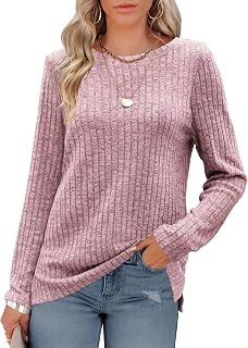 Odosalii Womens Tops Crewneck Long Sleeve Jumper Shirts Pullover Sweaters